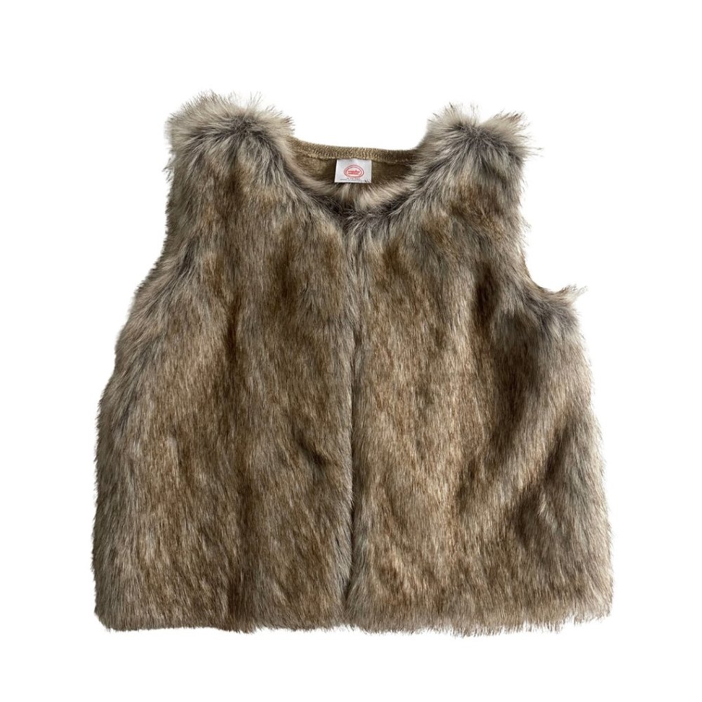 Kids Tan Faux Fur Vest SZ S